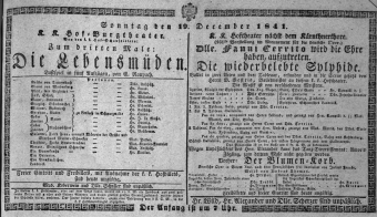 Theaterzettel (Oper und Burgtheater in Wien) 18411219 Seite: 1