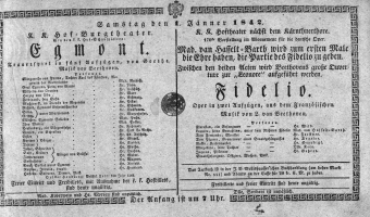 Theaterzettel (Oper und Burgtheater in Wien) 18420101 Seite: 1
