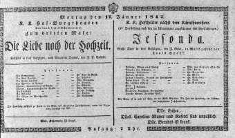Theaterzettel (Oper und Burgtheater in Wien) 18420117 Seite: 1