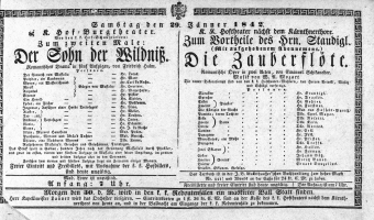 Theaterzettel (Oper und Burgtheater in Wien) 18420129 Seite: 1