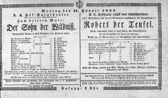 Theaterzettel (Oper und Burgtheater in Wien) 18420131 Seite: 1