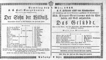 Theaterzettel (Oper und Burgtheater in Wien) 18420305 Seite: 1