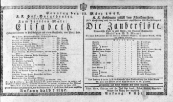 Theaterzettel (Oper und Burgtheater in Wien) 18420313 Seite: 1