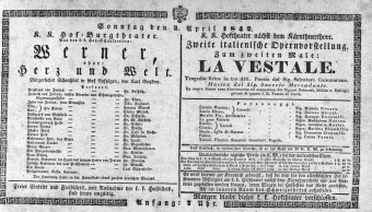 Theaterzettel (Oper und Burgtheater in Wien) 18420403 Seite: 1
