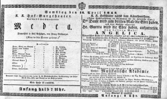 Theaterzettel (Oper und Burgtheater in Wien) 18420416 Seite: 1