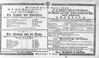 Theaterzettel (Oper und Burgtheater in Wien) 18420420 Seite: 1