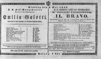 Theaterzettel (Oper und Burgtheater in Wien) 18420503 Seite: 1