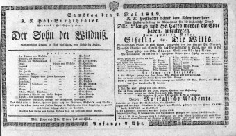 Theaterzettel (Oper und Burgtheater in Wien) 18420507 Seite: 1