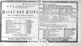 Theaterzettel (Oper und Burgtheater in Wien) 18420528 Seite: 1