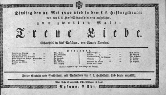 Theaterzettel (Oper und Burgtheater in Wien) 18420531 Seite: 1