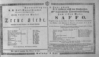 Theaterzettel (Oper und Burgtheater in Wien) 18420602 Seite: 1