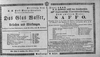 Theaterzettel (Oper und Burgtheater in Wien) 18420603 Seite: 1