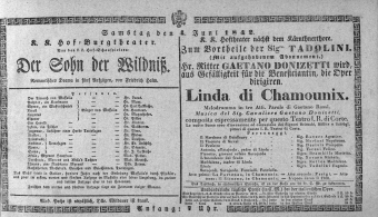 Theaterzettel (Oper und Burgtheater in Wien) 18420604 Seite: 1