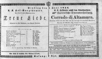 Theaterzettel (Oper und Burgtheater in Wien) 18420607 Seite: 1