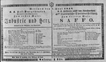 Theaterzettel (Oper und Burgtheater in Wien) 18420608 Seite: 1