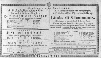 Theaterzettel (Oper und Burgtheater in Wien) 18420624 Seite: 1