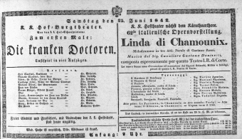 Theaterzettel (Oper und Burgtheater in Wien) 18420625 Seite: 1