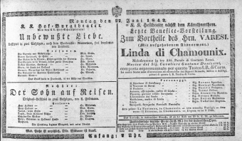 Theaterzettel (Oper und Burgtheater in Wien) 18420627 Seite: 1
