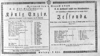 Theaterzettel (Oper und Burgtheater in Wien) 18420803 Seite: 1