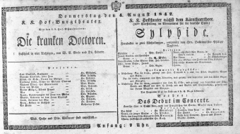 Theaterzettel (Oper und Burgtheater in Wien) 18420804 Seite: 1