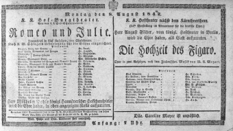 Theaterzettel (Oper und Burgtheater in Wien) 18420808 Seite: 1