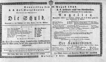 Theaterzettel (Oper und Burgtheater in Wien) 18420818 Seite: 1