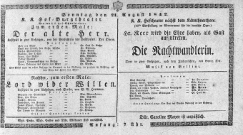 Theaterzettel (Oper und Burgtheater in Wien) 18420821 Seite: 1