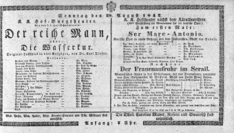 Theaterzettel (Oper und Burgtheater in Wien) 18420828 Seite: 1