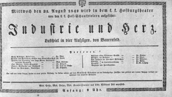 Theaterzettel (Oper und Burgtheater in Wien) 18420831 Seite: 1