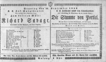 Theaterzettel (Oper und Burgtheater in Wien) 18420911 Seite: 1