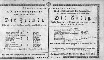 Theaterzettel (Oper und Burgtheater in Wien) 18420920 Seite: 1