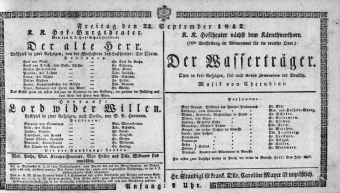 Theaterzettel (Oper und Burgtheater in Wien) 18420923 Seite: 1