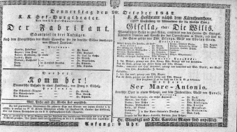 Theaterzettel (Oper und Burgtheater in Wien) 18421020 Seite: 1