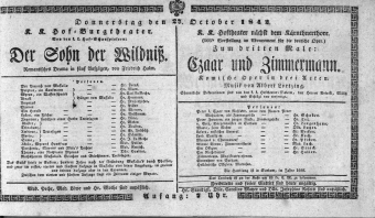 Theaterzettel (Oper und Burgtheater in Wien) 18421027 Seite: 1