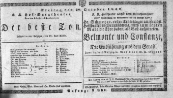 Theaterzettel (Oper und Burgtheater in Wien) 18421028 Seite: 1