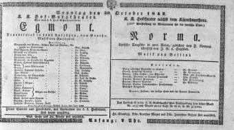 Theaterzettel (Oper und Burgtheater in Wien) 18421030 Seite: 1