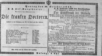 Theaterzettel (Oper und Burgtheater in Wien) 18421031 Seite: 1