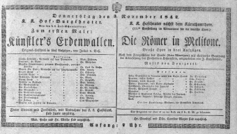 Theaterzettel (Oper und Burgtheater in Wien) 18421103 Seite: 1