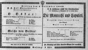 Theaterzettel (Oper und Burgtheater in Wien) 18421104 Seite: 1