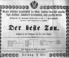 Theaterzettel (Oper und Burgtheater in Wien) 18421111 Seite: 1