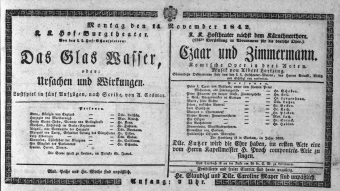 Theaterzettel (Oper und Burgtheater in Wien) 18421114 Seite: 1