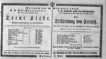 Theaterzettel (Oper und Burgtheater in Wien) 18421116 Seite: 1