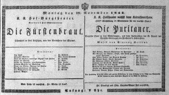 Theaterzettel (Oper und Burgtheater in Wien) 18421128 Seite: 1