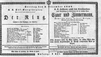 Theaterzettel (Oper und Burgtheater in Wien) 18421202 Seite: 1