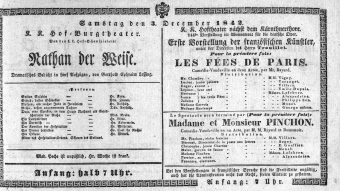 Theaterzettel (Oper und Burgtheater in Wien) 18421203 Seite: 1