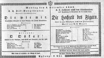 Theaterzettel (Oper und Burgtheater in Wien) 18421205 Seite: 1