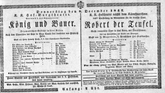 Theaterzettel (Oper und Burgtheater in Wien) 18421208 Seite: 1