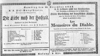Theaterzettel (Oper und Burgtheater in Wien) 18421210 Seite: 1