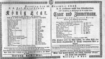 Theaterzettel (Oper und Burgtheater in Wien) 18421211 Seite: 1
