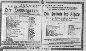 Theaterzettel (Oper und Burgtheater in Wien) 18421227 Seite: 1